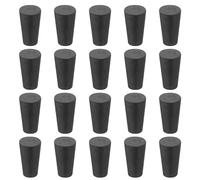 sourcing map Tapón cónico de goma de 10 mm a 15 mm, tapones sólidos para tubos de ensayo, color negro, para laboratorio y hogar, 20 unidades