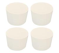 sourcing map Tapón cónico de goma de 38 mm a 46 mm, tubo de ensayo sólido, color blanco, para laboratorio, hogar, 4 piezas