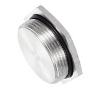 sourcing map Tapón de tubo, 3,8 cm macho de acero inoxidable 304 con cabeza hexagonal exterior, rosca sólida con anillo de sellado para terminación de extremo en sistema hidráulico/neumático