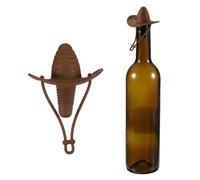 sourcing map Tapón de vino de silicona con sombrero de vaquero con pico, reutilizable, divertido tapón de vino hermético a prueba de fugas, tapón de botella de vidrio para bar, fiesta, café