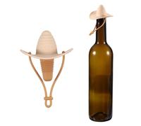 sourcing map Tapón de vino de silicona con sombrero de vaquero con pico, reutilizable, divertido tapón de vino hermético a prueba de fugas, tapón de botella de vidrio novedoso para bar fiesta de