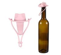 sourcing map Tapón de vino de silicona con sombrero de vaquero, reutilizable, divertido tapón de vino hermético a prueba de fugas, tapón de botella de vidrio para bar fiesta de vacaciones, color rosa