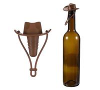sourcing map Tapón de vino de silicona con sombrero de vaquero, reutilizable, divertido tapón de vino hermético a prueba de fugas, tapón de botella de vidrio para bar, fiesta de vacaciones, café