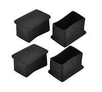 sourcing map Tapón Negro de 50mm x 30mm Cuadrado de Goma de los pies de la Mesa Muebles 4pcs