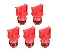 sourcing map Tapones de aceite del compresor de aire con carcasa de plástico de 18mm de diámetro de rosca macho rojo 5pcs