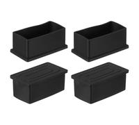 sourcing map Tapones de goma para patas de muebles, 4 piezas de 60 x 30 mm, tapas rectangulares para patas de silla, protectores de suelo para mesa, silla, patas de equipo de maquinaria (negro)