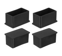 sourcing map Tapones de goma para patas de muebles, 4 piezas, tapas de puntas de patas de silla rectangulares de 50x25mm, cubiertas de extremo de pie de mueble, protectores de piso para mesa, silla