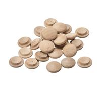 sourcing map Tapones de Madera, 50 Unidades de 18 X 12 mm - Tapones de Madera de Haya con Cabeza Redonda, Cubiertas para Agujeros de Tornillos, Decoración de Madera