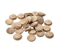 sourcing map Tapones de madera de roble rojo, 30 unidades, 25 x 20 mm, tapones de botón de madera de roble rojo, cubiertas de agujeros de tornillo, cubierta de madera decorativa para escaleras,