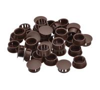 sourcing map Tapones de plástico de 19 mm, 36 piezas de panel tipo empotrado, tapones de bloqueo redondos para insertar muebles, paneles de tapas de extremo, color marrón