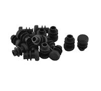sourcing map Tapones de plástico obturadores de inserción el Tubo Negro de 12 mm de diám. de Las Patas de la Silla Mesa 16 uds.