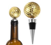 sourcing map Tapones de vino de pelota de golf, reutilizables, herméticos, a prueba de fugas, para golf, bar, hogar, cocina, botella de champán, regalo decorativo (6 anillos, dorado)