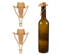 sourcing map Tapones de vino de silicona con diseño de sombrero de vaquero, reutilizables, divertidos, herméticos, a prueba de fugas, tapón de botella de vidrio novedoso para cerveza, bebidas, bar