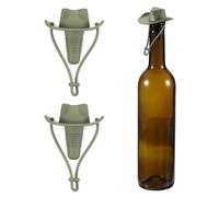 sourcing map Tapones de vino de silicona con diseño de sombrero de vaquero, reutilizables, divertidos, herméticos, a prueba de fugas, tapón de botella de vidrio novedoso para cerveza, bebidas, bar