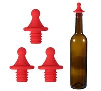 sourcing map Tapones de vino de silicona con forma de techo, reutilizables, herméticos, a prueba de fugas, ahorrador de licor con tapón de botella de cerveza para bar, fiesta de vacaciones, color rojo