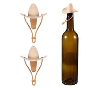 sourcing map Tapones de vino de silicona con pico de sombrero de vaquero, reutilizables, divertidos, herméticos, a prueba de fugas, tapón de botella de vidrio para bar, fiesta, color beige