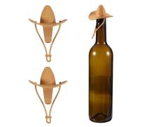 sourcing map Tapones de vino de silicona con pico de sombrero de vaquero, tapones de vino reutilizables, herméticos, a prueba de fugas, tapón de botella de vidrio para bar, fiesta, color marrón claro