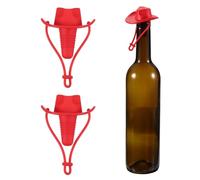 sourcing map Tapones de vino de silicona con sombrero de vaquero, reutilizables, divertidos, herméticos, a prueba de fugas, tapón novedoso para botella de cerveza, bebidas, tapón de botella de vidrio