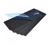 sourcing map Tarjeta de metal en blanco, 80 mm x 30 mm x 0,5 mm, placa de aluminio anodizado, color negro, 5 unidades