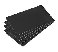 sourcing map Tarjeta de metal en blanco, 80 x 50 x 0,4 mm, placa de acero inoxidable 201, color gris oscuro, 5 unidades