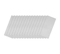 sourcing map Tarjeta de Metal en Blanco, Placas Cepillado de Acero Inoxidable 201 de 2" x 0,9" para DIY Placa de Identificación de Grabado, 0,4 mm de Espesor, Tono Plateado 15 Piezas