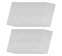 sourcing map Tarjeta de Metal en Blanco, Placas Cepillado de Acero Inoxidable 201 de 2"x0,9" con Orificios, para DIY Placa de Identificación de Grabado, 0,4 mm Espesor, Tono Plateado 25Pzs