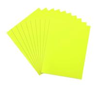 sourcing map Tarjetas que brillan en la oscuridad, 10 hojas de papel fluorescente de 20 x 28 cm, 250 g/m², para decoración de fiestas, pistas de baile, fantasmas, color amarillo