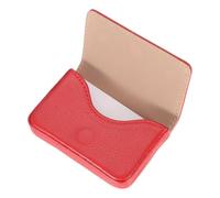 sourcing map Tarjetero de piel sintética para tarjetas de visita, bolsillo para tarjetas de visita con cierre magnético para hombres y mujeres, Red, 10 x 6.5 x 1.8 cm / 3.94 x 2.56 x 0.71 inch