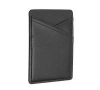 sourcing map Tarjetero para teléfono, parte trasera del teléfono, cartera, bolsillo, tarjeta de crédito, identificación, fundas adhesivas brillantes para la mayoría de teléfonos inteligentes, Black