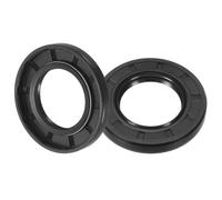 sourcing map TC - Sello de aceite, 30 mm x 52 mm x 7 mm, cubierta de goma de nitrilo, doble labio con resorte para eje de rodamiento de eje mecánico, color negro, 2 unidades