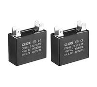 sourcing map Techo Ventilador Condensador CBB61 2.5uF 450V AC Doble Inserción Metalizado Polipropileno Película Condensadores 36.5x16x29.5mm para Agua Bomba Motor Generador, Paquete de 2
