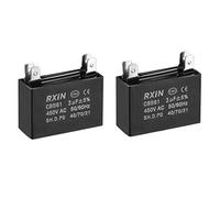 sourcing map Techo Ventilador Condensador CBB61 3uF 450V AC Doble Inserción Metalizado Polipropileno Película Condensadores 38x30x20mm para Agua Bomba Motor Generador, Paquete de 2