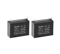 sourcing map Techo Ventilador Condensador CBB61 4uF 450V AC Único Inserción Metalizado Polipropileno Película Condensadores 47x18x34mm para Agua Bomba Motor Generador, Paquete de 2