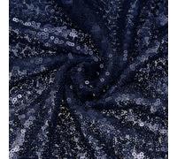 sourcing map Tela de lentejuelas azul marino, por yarda, 1 yarda de largo, 1.3 m de ancho, tela brillante de terciopelo de lentejuelas para costura, vestido, telón de fondo, mantel, camino de mesa