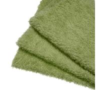 sourcing map Tela de piel sintética, 50 x 50 cm, poliéster, rizada, manta esponjosa, apta para manualidades, manualidades, animales de peluche, almohadas de muebles de mascotas, color verde oliva