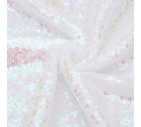 sourcing map Tela iridiscente de lentejuelas blancas, por yarda, 1 yarda de largo, 4.5 pies de ancho, tela brillante de terciopelo de lentejuelas para costura, vestido, telón de fondo, mantel, camino
