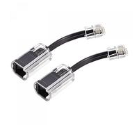 sourcing map Teléfono Cable Desenredador 360 Grados Giratorio Fija Línea Cable Anti-enredo Teléfono Cable Transparente Negro 2 Piezas