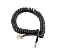 sourcing map Teléfono inalámbrico Espiral en Espiral RJ11 4P4C Cable de extensión de teléfono Negro