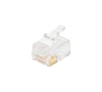 sourcing map Teléfono Modular Enchufe Macho RJ12 Conectores, Cobre Núcleo 6P6C Transparente 50uds