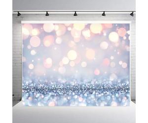 sourcing map Telón de fondo de lentejuelas de 250 cm x 180 cm, telón de fondo de lunares plateados con purpurina, fondo de luz, telón de fondo de boda, pancarta de fotografía para cumpleaños