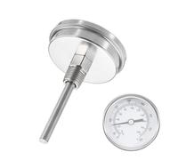 sourcing map Termómetro bimetálico con vástago de acero inoxidable de 2.75 pulgadas y esfera de 2.3 pulgadas, rango de temperatura de 0-200 °C, lente de vidrio inastillable, grado industrial