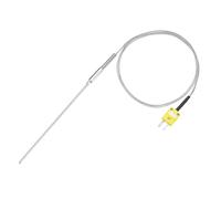 sourcing map Termopar tipo K con enchufe, sonda de sensor de temperatura del medidor de -50 a 1100 °C, acero inoxidable, 2 x 150 mm, cable de 1 m