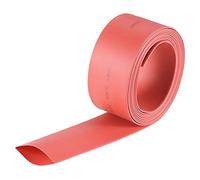 sourcing map Termoretráctil Tubo, 1"(25mm) Diámetro 41mm Plano Ancho 2:1 Relación Encogible Tubo Cable Manga 2m - Rojo
