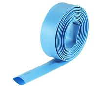 sourcing map Termoretráctil Tubo, 14mm Diámetro 23mm Plano Ancho 2:1 Relación Encogible Tubo Cable Manga 10pies - Azul