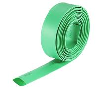 sourcing map Termoretráctil Tubo, 14mm Diámetro 23mm Plano Ancho 2:1 Relación Encogible Tubo Cable Manga 10pies - Verde