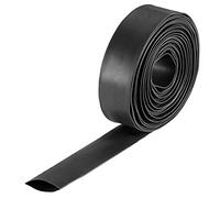 sourcing map Termoretráctil Tubo, 18mm Diámetro 30mm Plano Ancho 2:1 Relación Encogible Tubo Cable Manga 7m - Negro