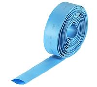 sourcing map Termoretráctil Tubo, 18mm Diámetro 30mm Plano Ancho 2:1 Relación Encogible Tubo Cable Manga 7m - Azul