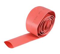 sourcing map Termoretráctil Tubo, 22mm Diámetro 37mm Plano Ancho 2:1 Relación Encogible Tubo Cable Manga 1m - Rojo