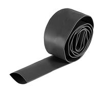 sourcing map Termoretráctil Tubo, 22mm Diámetro 37mm Plano Ancho 2:1 Relación Encogible Tubo Cable Manga 1m - Negro
