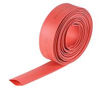 sourcing map Termoretráctil Tubo, 3/4"(20mm) Diámetro 34mm Plano Ancho 2:1 Relación Encogible Tubo Cable Manga 7m - Rojo